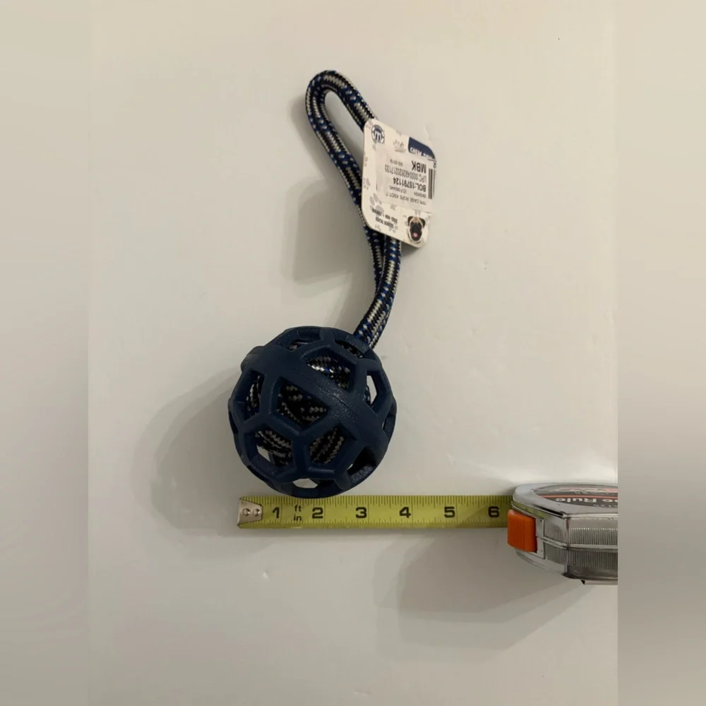 Macy’s Real Simple Round Rope Dog Chew Tugging Toys Blue White NWT M L